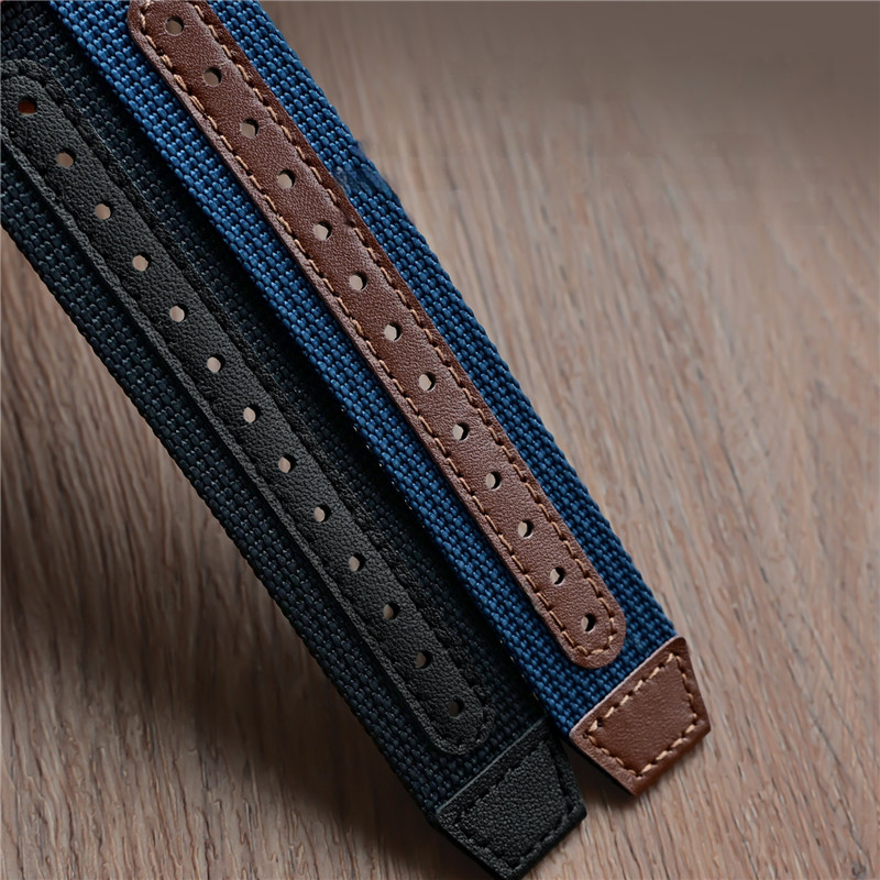 Nylon Ribbed Watch Band 20mm 2 - Suede Strap Watch review and price