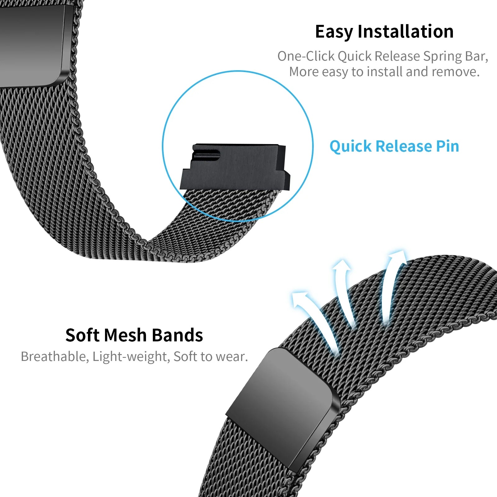 14mm Metal Milanese Loop Strap - Milanese Loop Magnetic review and price